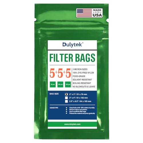 Dulytek Premium Nylon Filter Bags, 2" x 3", Trial Mixed Mesh Sizes - 25, 100, 160 Microns - 15 Pcs, 5 Bags Each Size, Double-Stitching, Zero Blowouts, Made in the USA