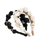 Sluxa Fashion bead cloth womens headbands , Designer fold bing hair hoop for women girls, Chain hair