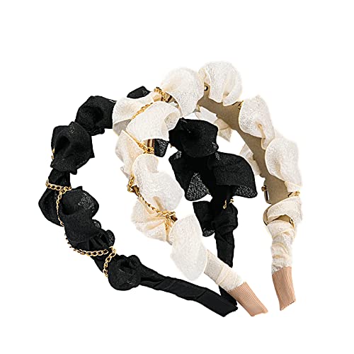 Sluxa Fashion Bead Cloth Womens Headbands , Designer Fold Bing Hair Hoop For Women Girls, Chain Hair Accessories For Wedding/Party/Daily Dress. #TOP7