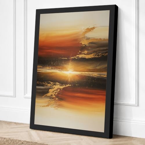 Image of Golden Hour Sky Landscape Canvas Wall Art Print 18x12 Inch