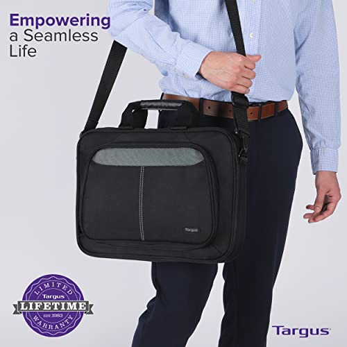 Targus Intellect Slim Slipcase Bag With Durable Water-Resistant Nylon, Two Large Exterior Pockets, Removable Shoulder Strap, Protective Sleeve For 14-Inch Laptop And Tablet, Black (Tbt260) #TOP5
