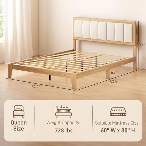 HOMCOM Queen Size Upholstered Bed Frame - Easy Assembly - Image 2