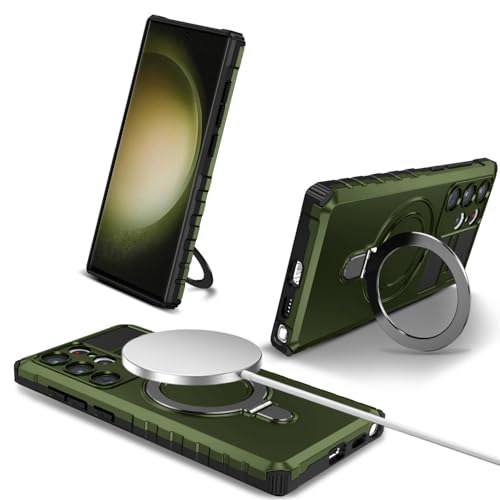 Étui magnétique Samsung S21 Plus avec support d'anneau pour fixation voiture