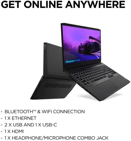 Lenovo IdeaPad Gaming 3 15.6 Inch FHD Laptop - (AMD Ryzen 5 5600H, NVIDIA GeForce RTX 3050 4GB GDDR6, 8GB RAM, 512GB SSD, Windows 11) - Shadow Black