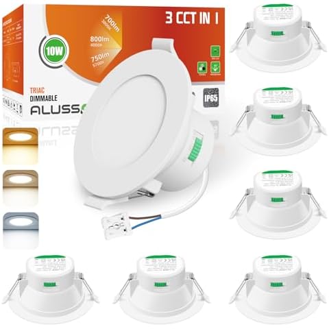 ALUSSO IP65 Dimmable LED Downlights 6 Pack Cover
