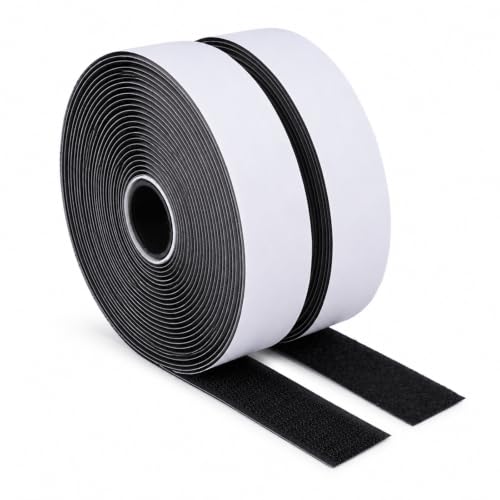 LLPT Hook and Loop Tape 1 Inch x 23 Feet Each Roll, Black