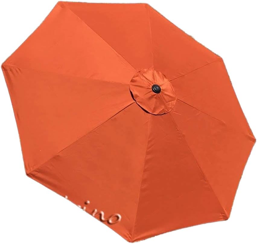 BELLRINO DECOR Replacement Orange STRONG & THICK Umbrella Canopy for 9ft 8 Ribs ORANGE (Canopy Only)