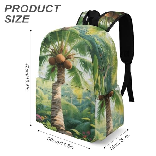 Coconut Tree Printed Backpack Water-Resistant Pack Stylish Bag Lightweight Travel Backpack3