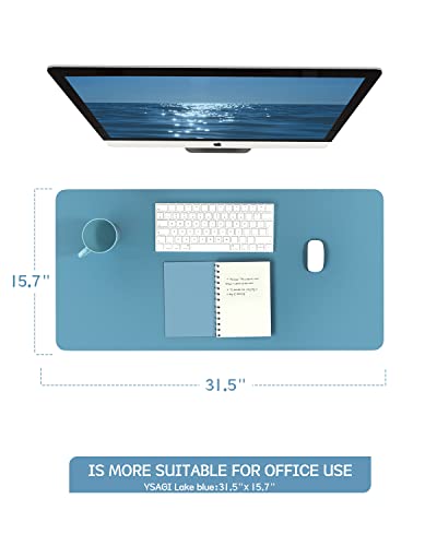 Non-Slip Desk Pad,Mouse Pad,Waterproof Pvc Leather Desk Table Protector,Ultra Thin Large Desk Blotter, Easy Clean Laptop Desk Writing Mat For Office Work/Home/Decor(Blue, 31.5" X 15.7") #TOP1