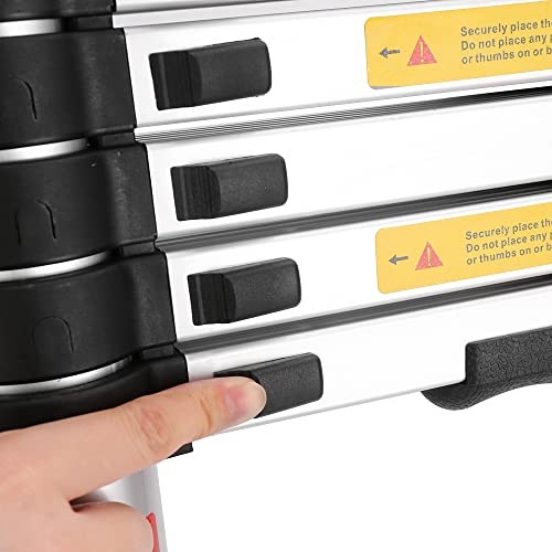 Multibao 13.5FT 4.1M Telescopic Ladder Aluminium Loft Telescoping Ladders Collapsible Extendable Multi Pursose DIY Tools Portable Max Load 150kg(330lb) 14 Rungs 4 Multibao 13.5FT 4.1M Telescopic Ladder Aluminium Loft Telescoping Ladders Collapsible Extendable Multi Pursose DIY Tools Portable Max Load 150kg(330lb) 14 Rungs - Image 4