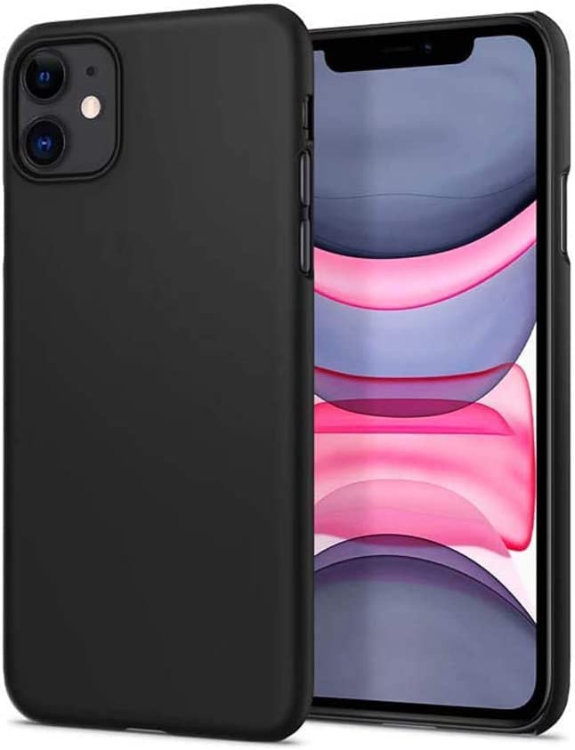 Coque iPhone 11 antichoc en plastique noir ultra-mince demi-paquet de 6,1 pouces