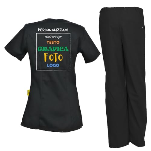 fratelliditalia.org Set für Damen, Jacke und Hose für Kosmetikerinnen, verschiedene Farben, Größen XS bis XXXL, personalisierbar, hergestellt in Italien, violett, S – Bild 2