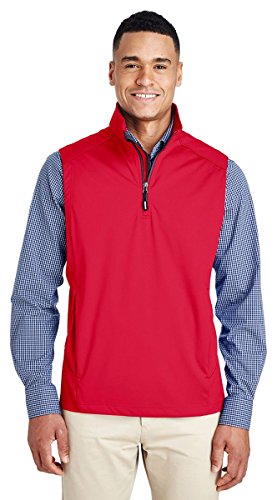 Men's Techno Lite Three-Layer Knit Tech-Shell Quarter-Zip Vest M CLASSIC RED