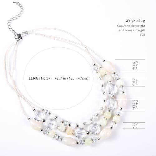 FULU AUTUMN Layered Statement Necklaces for Women Chunky Beaded Necklaces Costume Jewellery Valentines Gifts for Her - Image 7