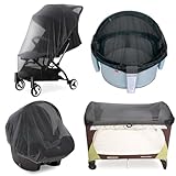 Baby Mosquito Net for Stroller, Reusable Bug Net for Stroller, Playards, Pack N Plays and Portable Mini Crib, Portable & Durable Baby Insect Netting, Black