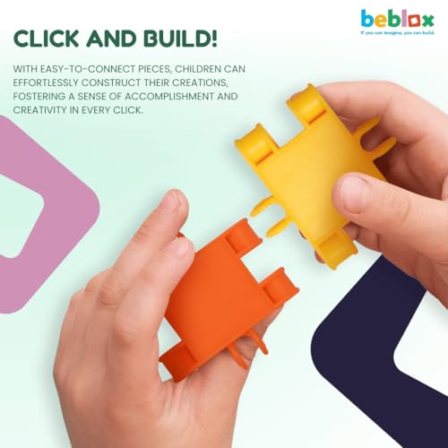 Beblox Building Blocks for Kids - Dog Set - 128-Piece Connecting Tiles - Interlocking Building Blocks for Kids, STEM Toys Kit, Fun & Educational for Boys & Girls, Preschool Learning Activities Ages 4+