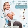 COSTWAY Sedia da Scrivania per Bambini, Sedia Girevole per Computer con Altezza Regolabile, Ruote con Freno, Braccioli Morbidi, Mobile Ergonomica per Bambini 6-15 Anni (Blu)