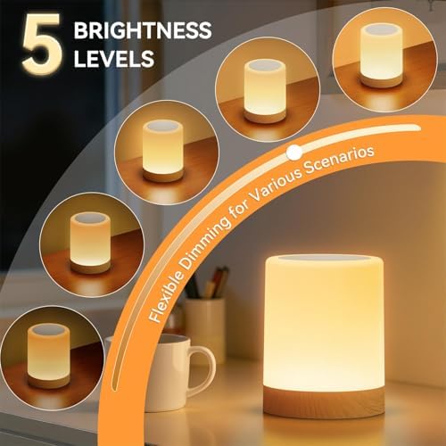 Auxmir Night Light for Kids Baby, LED Bedside Lamp with Touch & Remote - 2