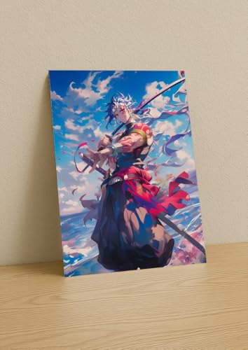 Image of NIJUKA Anime Printed A4 Size Metal sheet Poster For Home And Room Decoration | For Anime Art Fans Boys And Girls (Uzui Fan Art Look)