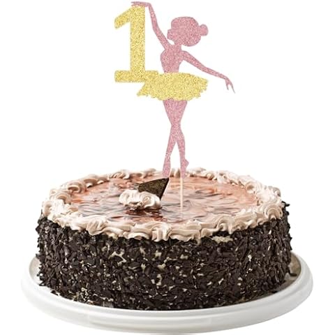 YUINYO Ballet Cake Topper 1 to 9 Years Old - Ballerina, Ballet Birthday Party, Dancing Princess Birthday Party, Birthday Party Cake Decoration, Studio Photo Props(Ballerina 1） Cover