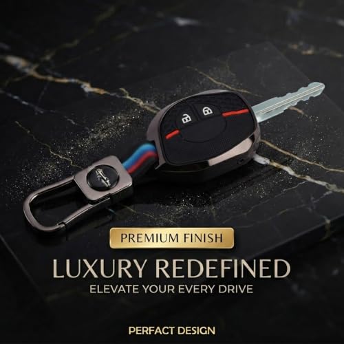 Image of Coll of Fest Luxury Metal Silicon Key Cover Compatible with Suzuki Swift | Ertiga | Wagonr | Celerio | Swift Dzire | Alto | Fronx | Brezza | S Presso | Ignis | 2 Button Key Glow in Dark