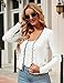 SECRETEYARD Womens Cropped Cardigan Knit Shrugs for Dresses Tops V Neck Button Down Cardigans Sweaters