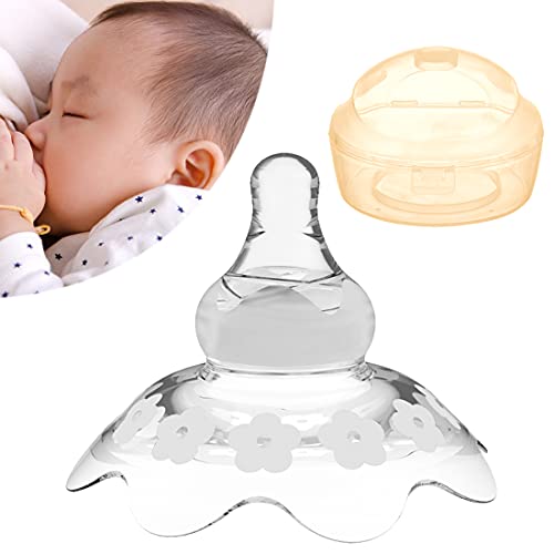 Image of Nipple Shields for Nursing Newborn, Upgraded 25mm Nippleshield for Breastfeeding Nursing Mothers with Inverted & Sore Nipple with Carrying Case