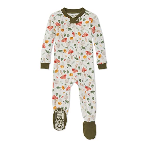 Image of Burt's Bees Baby Baby Boys' Pajamas, Zip-Front Non-Slip Unisex Footed Sleeper Pjs, Organic Cotton