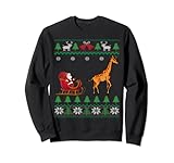 Photo Gallery giraffe & santa sleigh | funny giraffe lover brutto natale felpa Photo Gallery giraffe & santa sleigh | funny giraffe lover brutto natale felpa