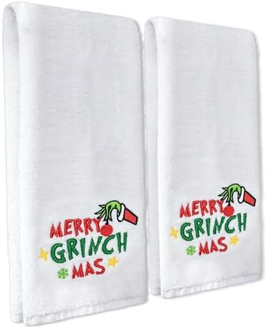 Christmas Hand Towels for Bathroom Set of 2, Christmas Bathroom D...