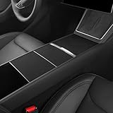 Fannasi Center Console Silicone Wrap Kit for Tesla Model 3 2024-2025 / Model Y 2025, Tesla Center Console electrostatic adsorption Cover for Model 3/Y (Black)
