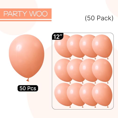 Image of PartyWoo Peach Balloons 50pcs Light Orange Latex Helium Balloons 12 Inch | Wedding Baby Shower Bridal Shower Bachelorette Anniversary Engagement Graduation Party Decorations Orange-Y21