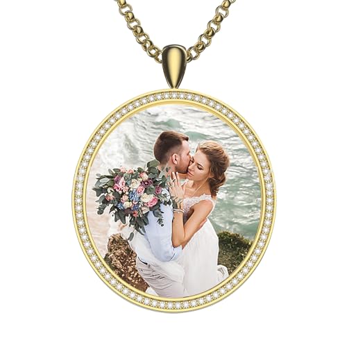 GROBTE Personalizado ��� De Fotos De Nuevo Grabado De Texto Brillante Circonio Personalizado Corazon Colgante De Joyeria De Regal