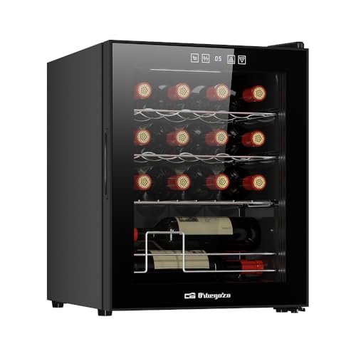 Orbegozo Vinoteca con compresor VCO 1600, volumen 42 litros capacidad para 16 botellas, refrigeracion por compresor, temperatura 5-18º, clase G, R600a