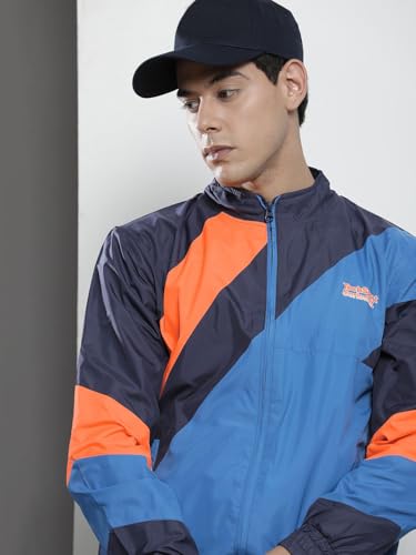 Image of The Indian Garage Co Men Regular Fit Colorblocked Wind Cheater