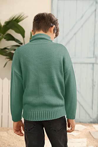 Boys Sweaters Long Sleeve Cable Knit Pullover Shawl Collar Jumper Top Fall Wniter Outfit2