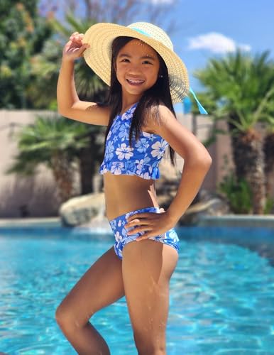 Arshiner Girls Bikini Beach Swimwear 2 Piece Swimsuits Floral Printing Bathing Suits for 4-15 Years3