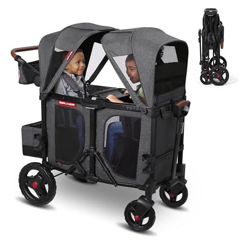 Baby Stroller, Wagon for Kids, Outside Toys for Toddlers 1-3, Outdoor Play Rolling Cart, Beach Cart with Wheels, Radio Flyer Voya Stroller Wagon, Gray, for Ages 6+ Months