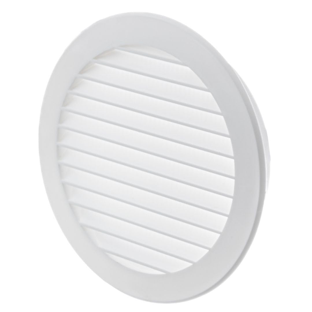 Lirast White Ø 125Mm / 5 Inch Plastic Ventilation Grille - Air Vent Cover For Kitchen, Bathroom & Hvac Systems