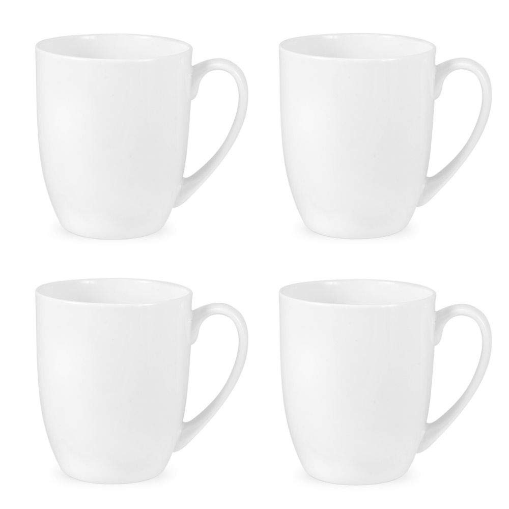 Royal Worcester White X Serendipity Set Of 4 Coffee Mugs - Bone China Whiet Mugs With Handle, Cups For Hot Drinks, Practical And Stylish Addition To Any Kitchen, 350Ml
