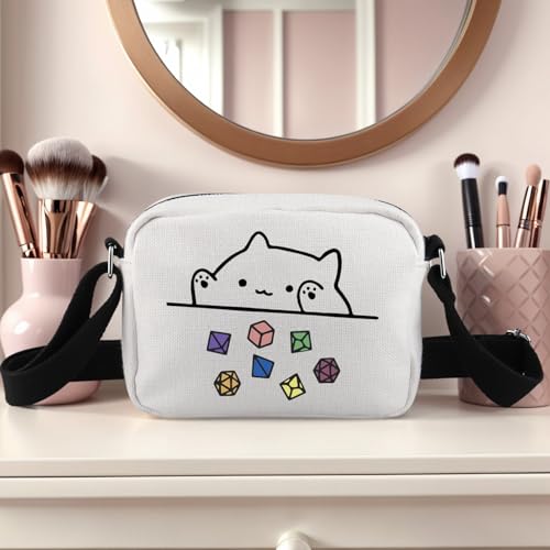 TSOTMO Cat Throwing Dice Bag of Holding Zipper Pouch Gamer Dice Crossbody Bag Funny Gaming Gift3