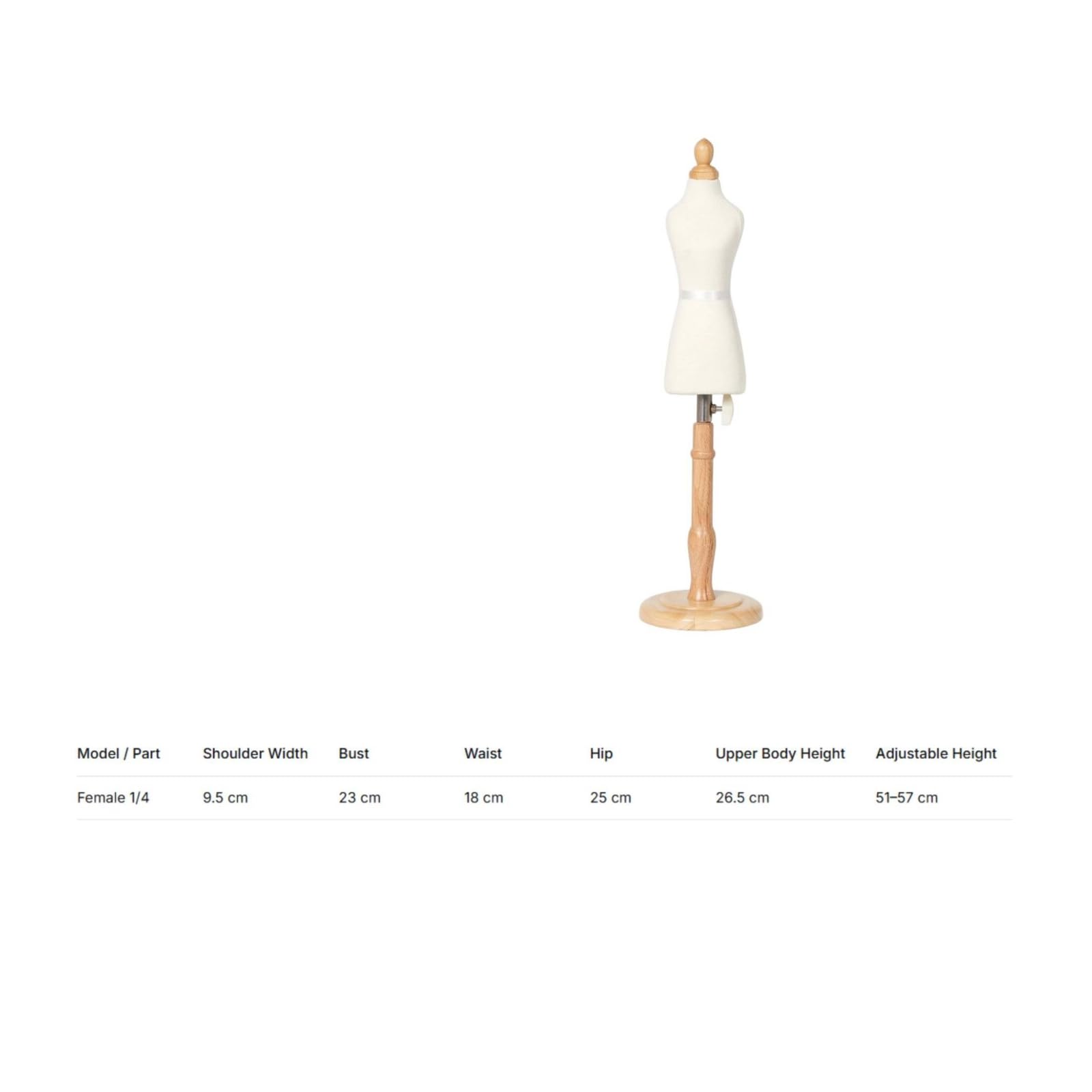 predolo Manichino Sartorial in Miniatura Appuntabile Mini Manichino con Supporto Busto con Supporto per Studenti di Moda, Sarti , Modello Con Linee Di Marcatura Rosse, Versione Femminile In Scala 1 3