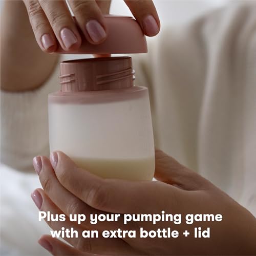 Image of Frida Mom 2-in-1 Manual Breast Pump Silicone Bottle + Replacement Lid, Milk Collector for Breastfeeding, 5oz