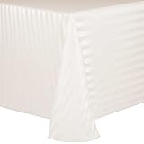 Ultimate Textile Satin-Stripe 108 x 156-Inch Rectangular Tablecloth Ivory Cream