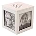 Custom Engraved White Photo Cube Cremation Urn - Small, Wood Picture Urn for Ashes, Small Sized Cremation Urn