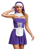 Costume de serveuse pour femme - Robe de femme sexy - Anime Lolita - Costume de soeur de monastère - Costume de religieuse. Convient pour diverses occasions romantiques et festives telles que les jeux de couple, la Saint-Valentin, la lune de miel, les anniversaires, les rendez-vous, les fêtes à thème et plus encore