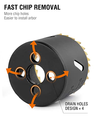 Binota Bi-Metal Hole Saw M42, 51Mm-2 Inches, For Metal, Wood, Plywood, Pvc, Gypsum, Composite, Stainless Steel Plate #TOP5
