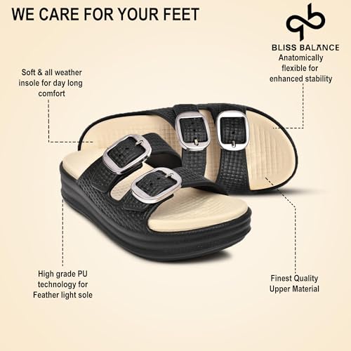 Image of SUPER SOFT Comfortable with Adjustable Strap Flip-Flops Women's & Girl's Cushioned |Waterproof Anti Skid & Lightweight OUT Door & IN Door Slipper INDIGO11