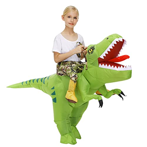 Doscos Kids Inflatable Dinosaur Costume Halloween Blow Up Costume Riding T-Rex Funny Costume For Party #TOP4