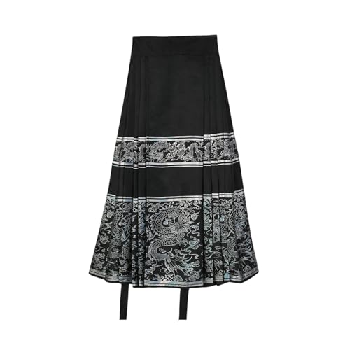 Jupe style tête de cheval en jacquard anti-plis à taille haute